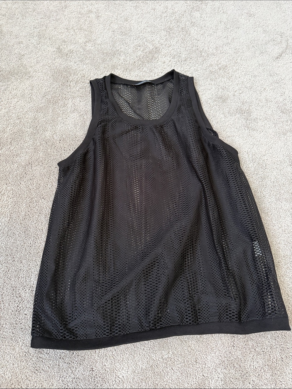 Men's Black Mesh Tank Top - Breathable Athletic Layer